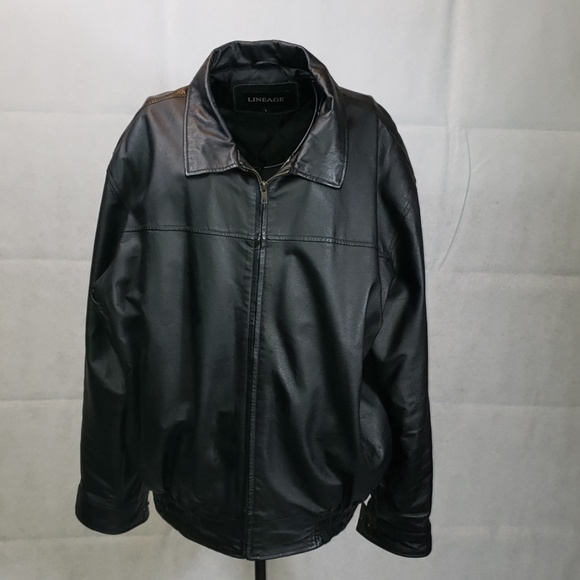 Men's Lineage leather bomber jacket - Picture 1 of 3